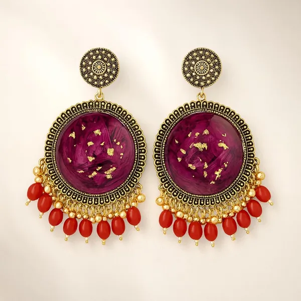Red_Handmade_Resin_Rose_Petal_Jhumka_Earrings_For_Women_&_Girls