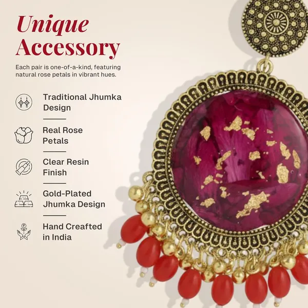 Red_Handmade_Resin_Rose_Petal_Jhumka_Earrings_For_Women_&_Girls