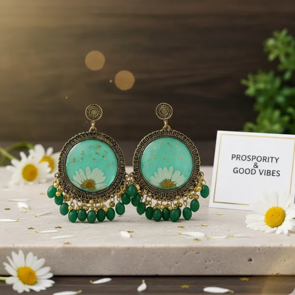 Green_Daisy_Earring