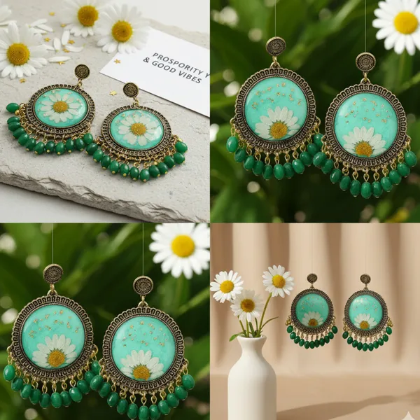 Green_Daisy_Earring