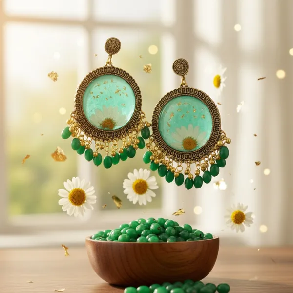 Green_Daisy_Earring