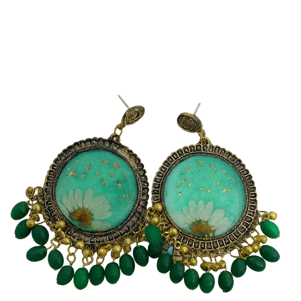 Green_Daisy_Earring