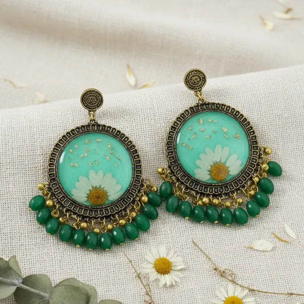 Green_Daisy_Earring