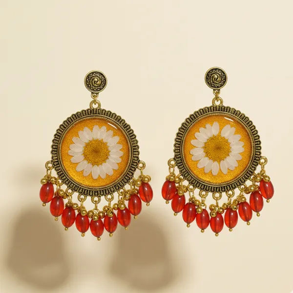 Red_Yellow_Daisy_Earring