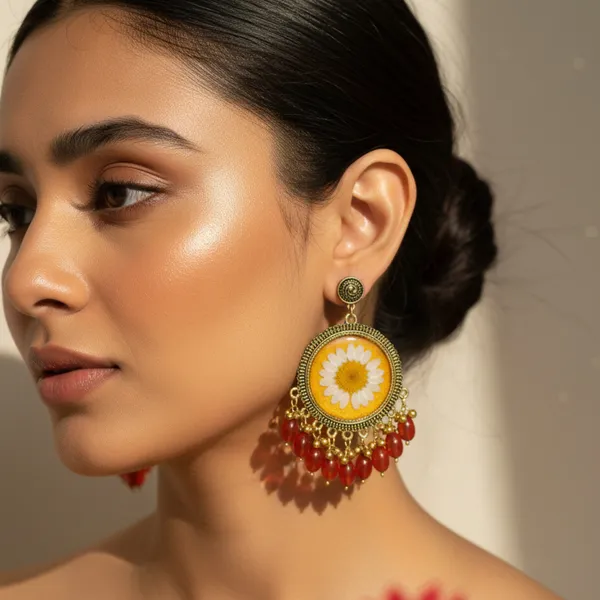 Red_Yellow_Daisy_Earring