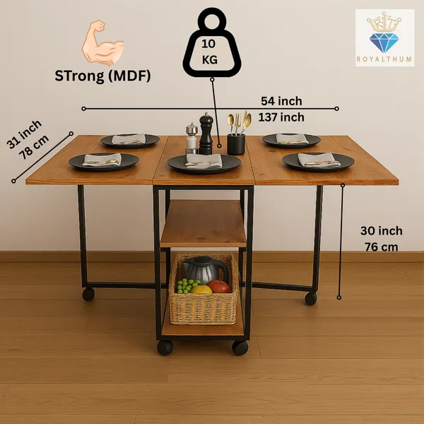 Dining_Folding_Table_(6_Seater)_Meak_Wood_fininsharble_GoldT