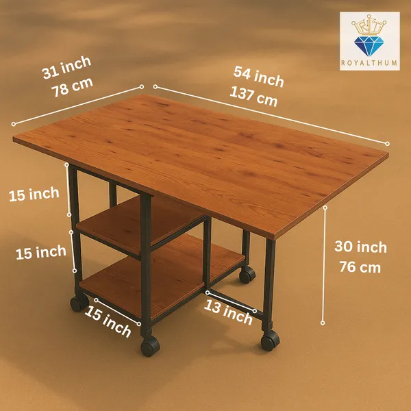 Dining_Folding_Table_(6_Seater)_Meak_Wood_fininsharble_GoldT
