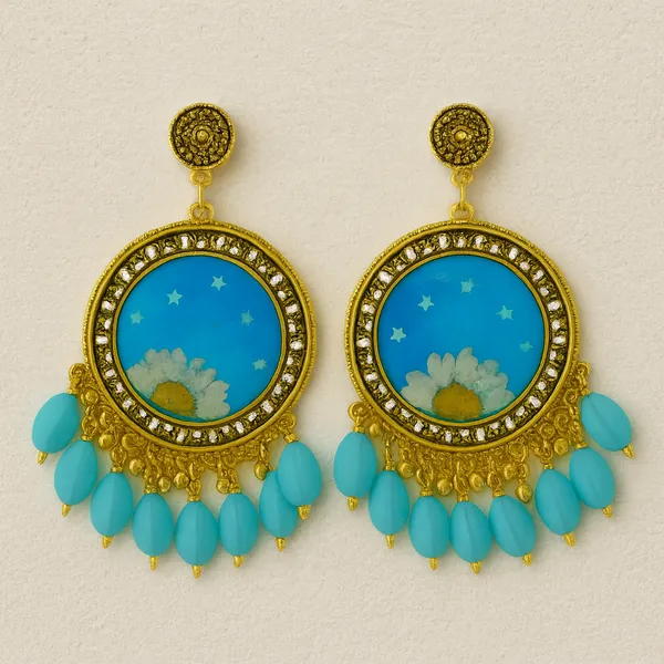 Translucent_green_daisy_earring