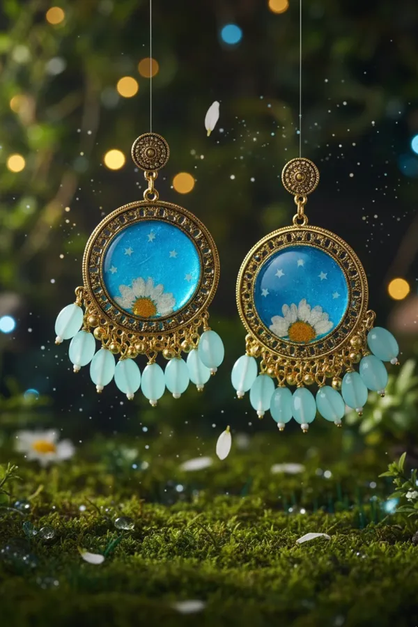 Translucent_green_daisy_earring