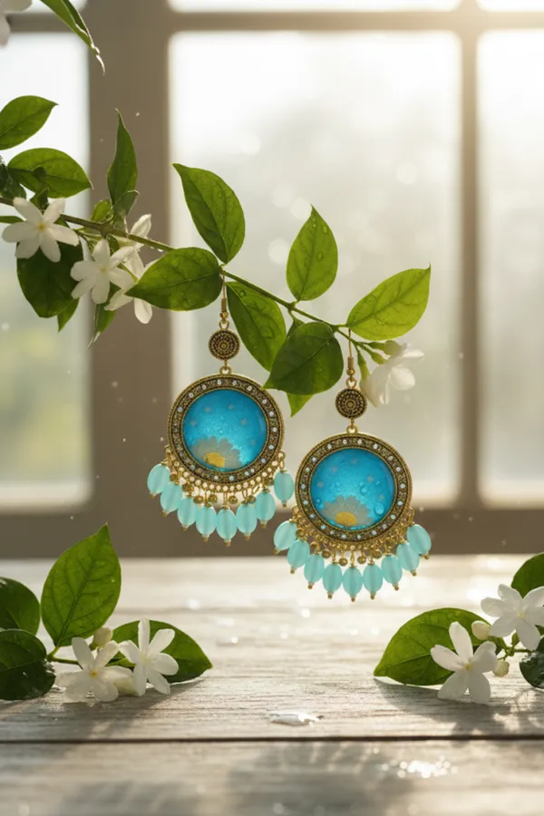 Translucent_green_daisy_earring