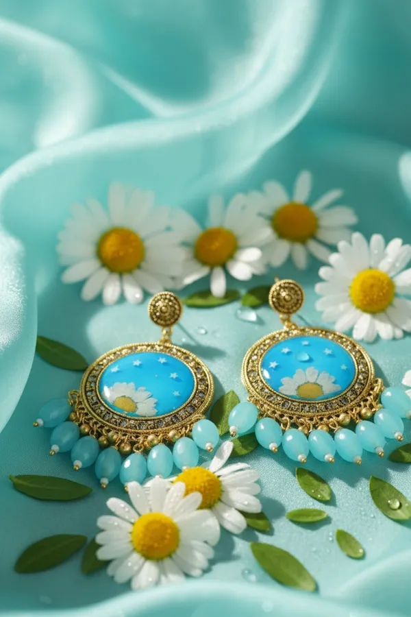 Translucent_green_daisy_earring