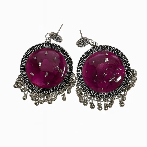 Silver_red_rose_patel_earring