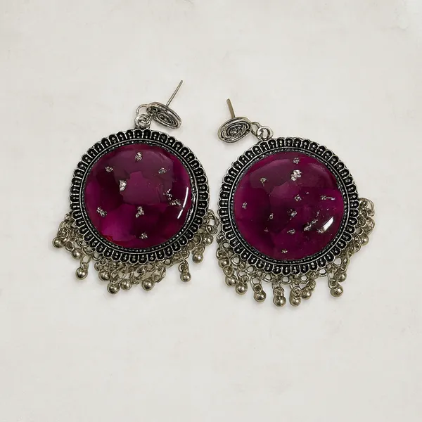 Silver_red_rose_patel_earring