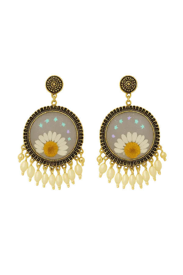 Pearl_White_Daisy_Earring