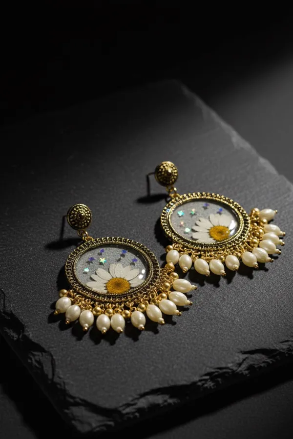 Pearl_White_Daisy_Earring
