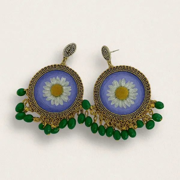 Green_Gold_Daisy_Earring