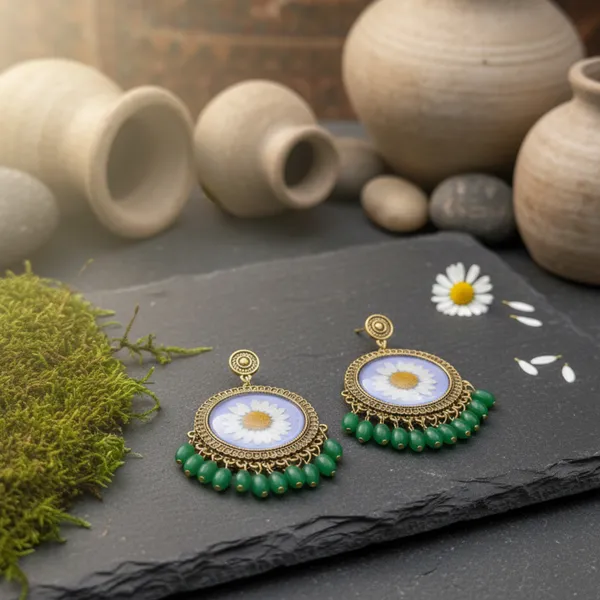 Green_Gold_Daisy_Earring
