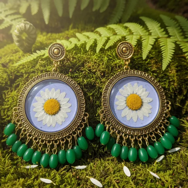 Green_Gold_Daisy_Earring