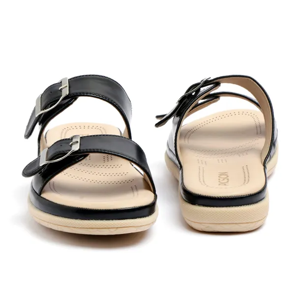 PICSON_Women_Stylish_Double_Buckle_Slides_|_Premium_Look_&_Extra_Soft_Cushion_Flats_Sandal