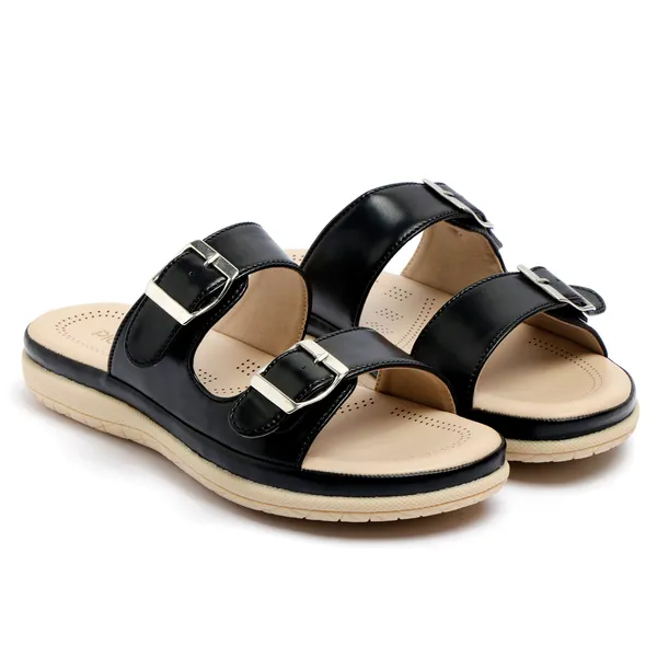 PICSON_Women_Stylish_Double_Buckle_Slides_|_Premium_Look_&_Extra_Soft_Cushion_Flats_Sandal