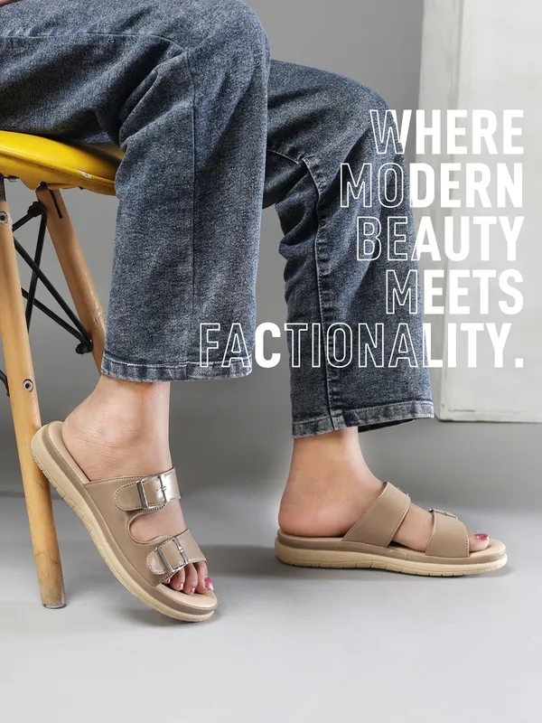 PICSON_Women_Stylish_Double_Buckle_Slides_|_Premium_Look_&_Extra_Soft_Cushion_Flats_Sandal