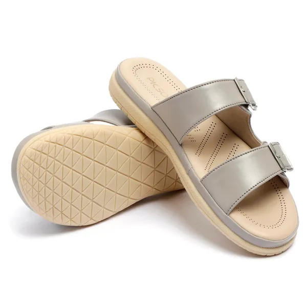 PICSON_Women_Stylish_Double_Buckle_Slides_|_Premium_Look_&_Extra_Soft_Cushion_Flats_Sandal