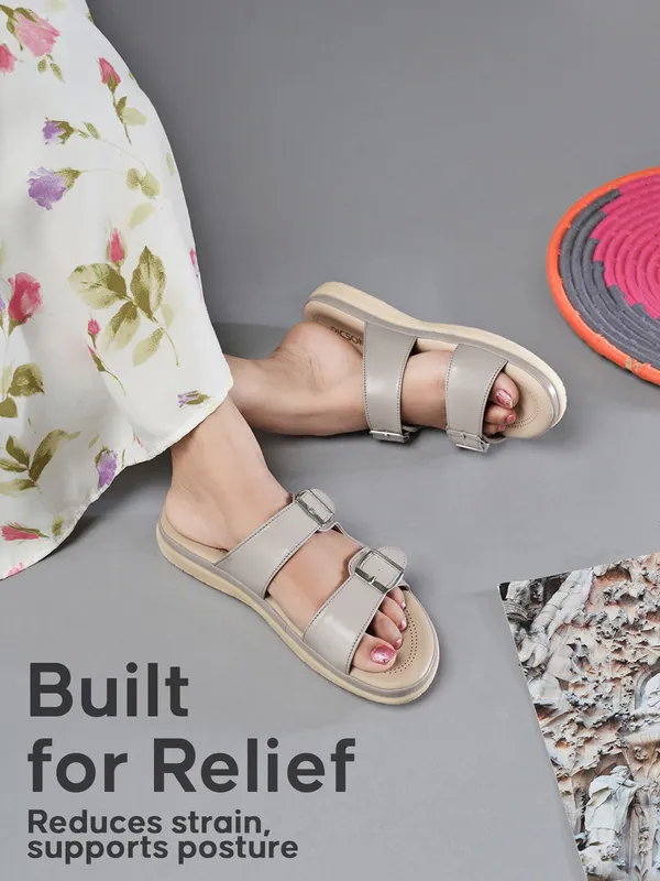 PICSON_Women_Stylish_Double_Buckle_Slides_|_Premium_Look_&_Extra_Soft_Cushion_Flats_Sandal