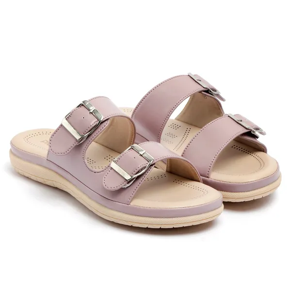 PICSON_Women_Stylish_Double_Buckle_Slides_|_Premium_Look_&_Extra_Soft_Cushion_Flats_Sandal