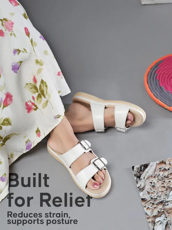 PICSON_Women_Stylish_Double_Buckle_Slides_|_Premium_Look_&_Extra_Soft_Cushion_Flats_Sandal