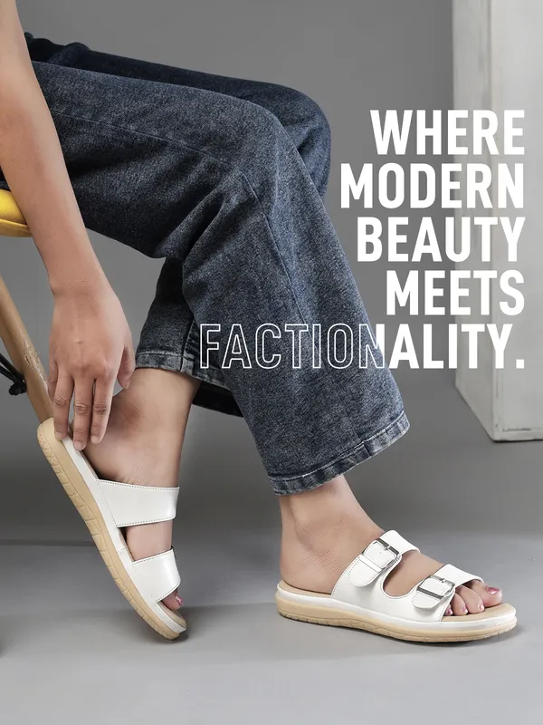 PICSON_Women_Stylish_Double_Buckle_Slides_|_Premium_Look_&_Extra_Soft_Cushion_Flats_Sandal