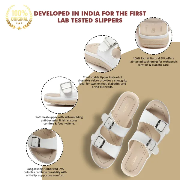 PICSON_Women_Stylish_Double_Buckle_Slides_|_Premium_Look_&_Extra_Soft_Cushion_Flats_Sandal
