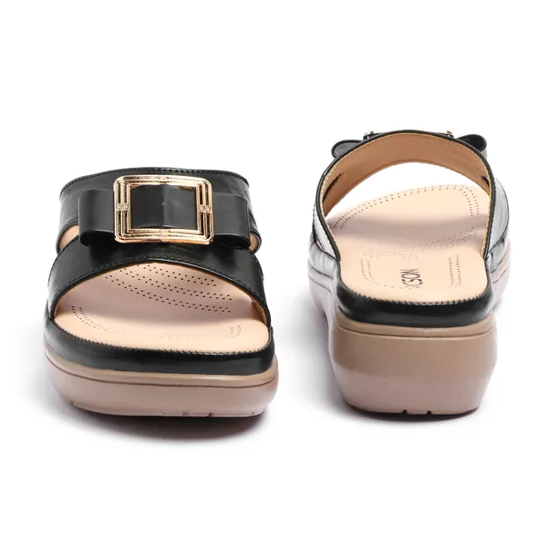 PICSON_Comfortable_Slide_Sandal_|_Gold_Buckle_Detail_with_Extra_Soft_Cushioning