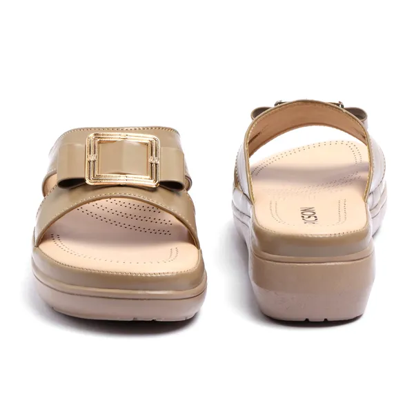 PICSON_Comfortable_Slide_Sandal_|_Gold_Buckle_Detail_with_Extra_Soft_Cushioning