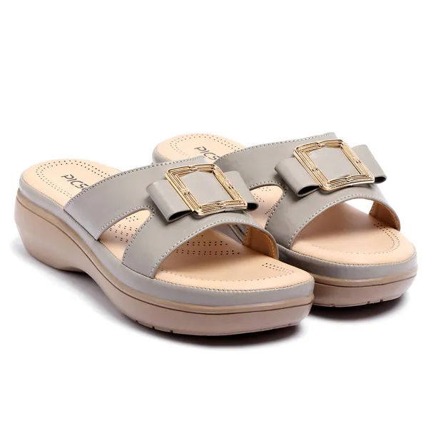 PICSON_Comfortable_Slide_Sandal_|_Gold_Buckle_Detail_with_Extra_Soft_Cushioning
