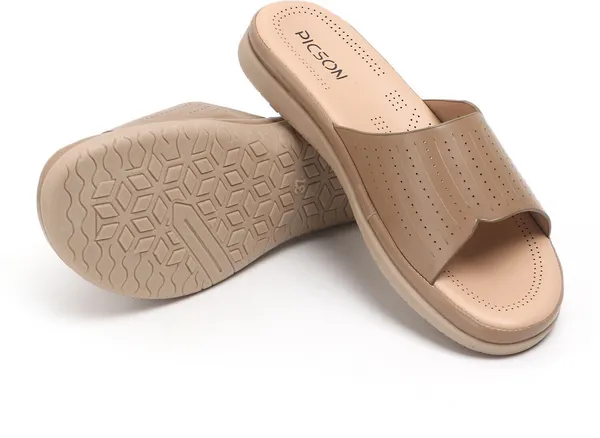 Beige_Synthetic_Leather_Premium_Slide_Sandal_For_Women