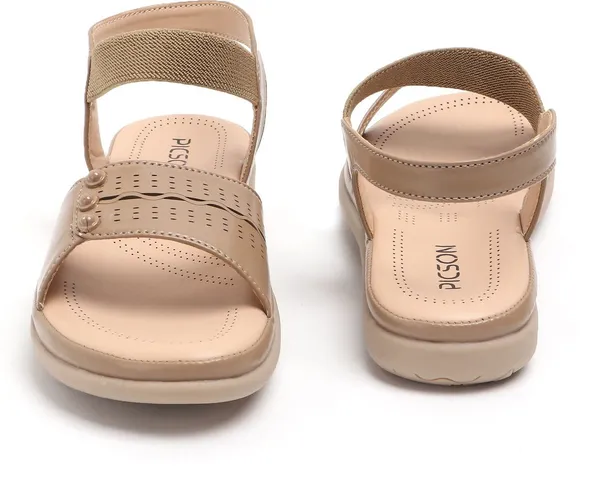 Beige_Synthetic_Leather_Premium_Sandal_For_Women