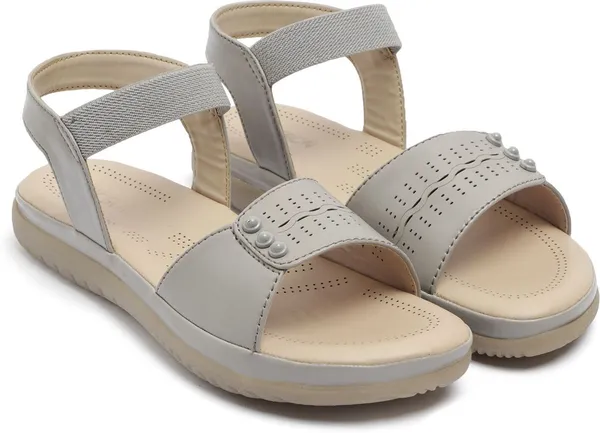 Grey_Synthetic_Leather_Premium_Sandal_For_Women