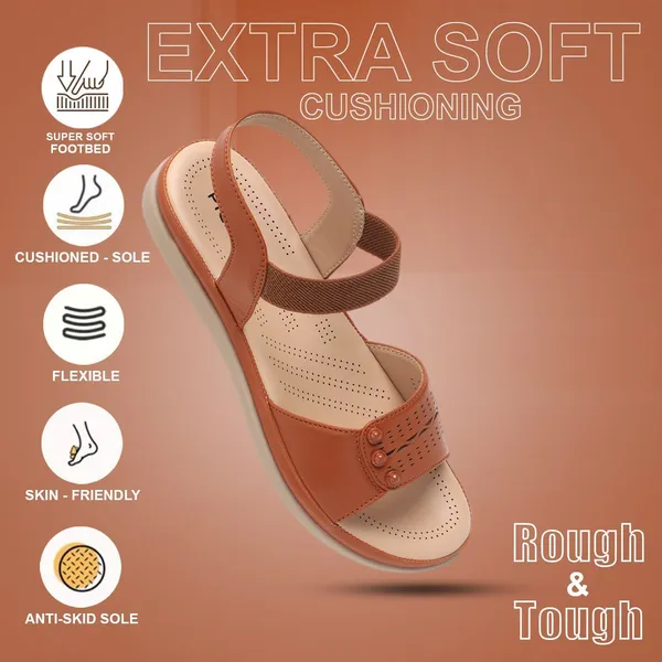 Tan_Synthetic_Leather_Premium_Sandal_For_Women