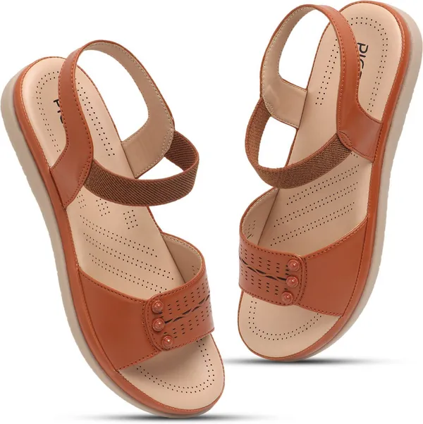 Tan_Synthetic_Leather_Premium_Sandal_For_Women
