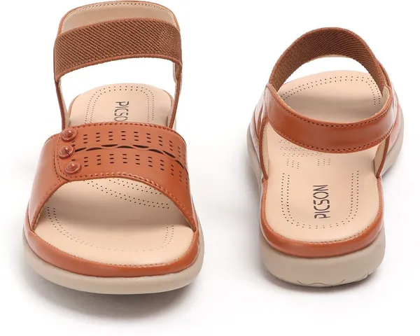 Tan_Synthetic_Leather_Premium_Sandal_For_Women