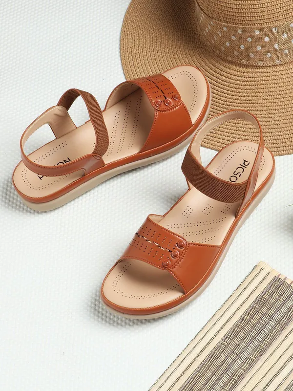 Tan_Synthetic_Leather_Premium_Sandal_For_Women