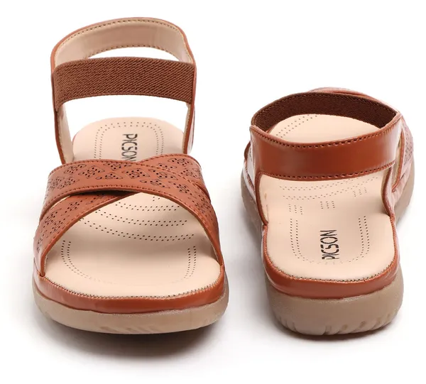 Tan_Synthetic_Leather_Premium_Sandal_For_Women