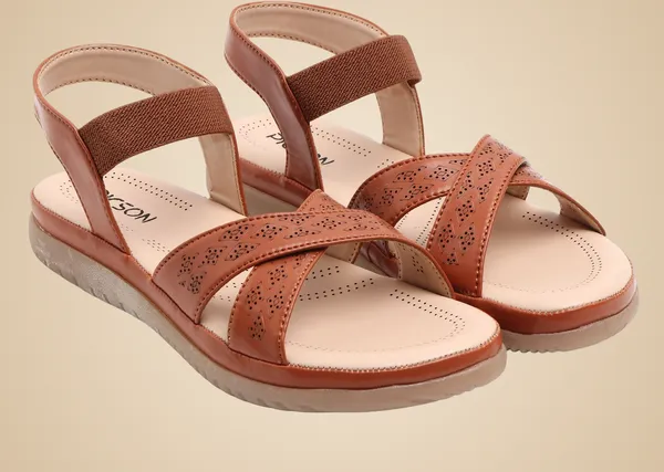Tan_Synthetic_Leather_Premium_Sandal_For_Women