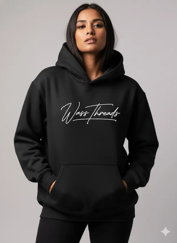 Signautre_Black_Unisex_100%_Cotton_Fleece_Hoodie