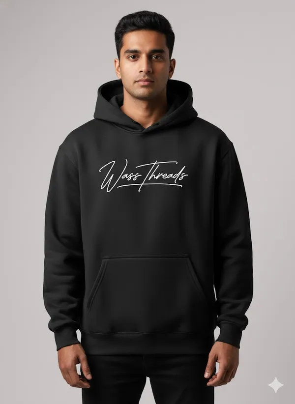 Signautre_Black_Unisex_100%_Cotton_Fleece_Hoodie