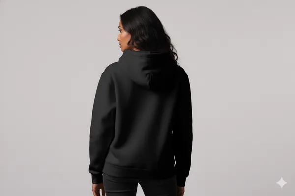 Heart_Line_Black_Unisex_100%_Cotton_Fleece_Hoodie