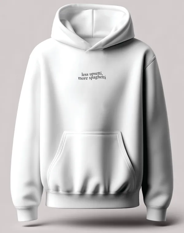 Less_Upsetti_More_Spaghetti_White_Unisex_100%_Cotton_Fleece_Hoodie