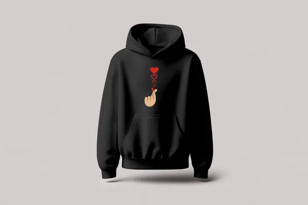 Love_In_The_Air_Black_Unisex_100%_Cotton_Fleece_Hoodie