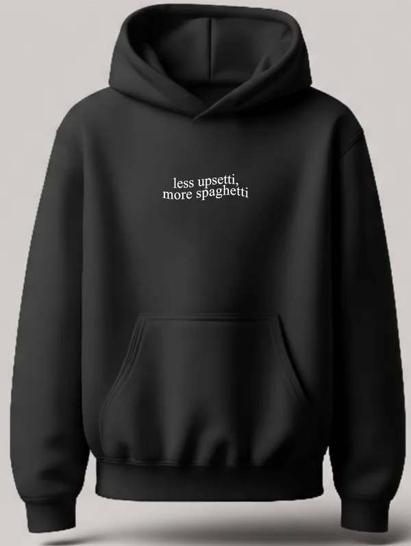More_Spaghetti_Black_Unisex_100%_Cotton_Fleece_Hoodie