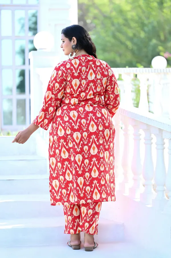 Red_Cotton_Premium_&_Elegant_Kurta_&_Pant_Set_For_Women